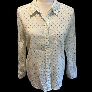 Gap teal polka dot blouse.
